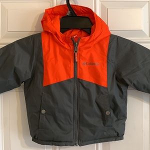 Columbia Toddler Winter Jacket REVERSIBLE Hooded Size 2T Gray Orange